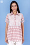 Slub Cotton Frilly Zoom Shirt In Block Print